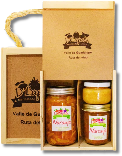 Caja de regalo con productos D’Lupita del catálogo